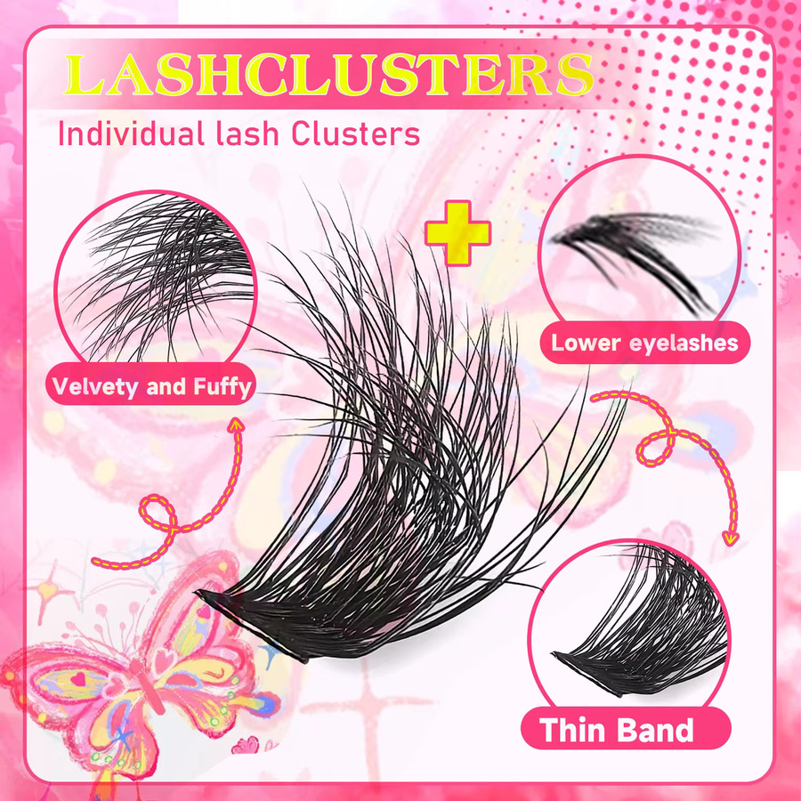 MIAOJIE Cluster-Wimpern, Dick & Flauschig, Unisex - Bild 4