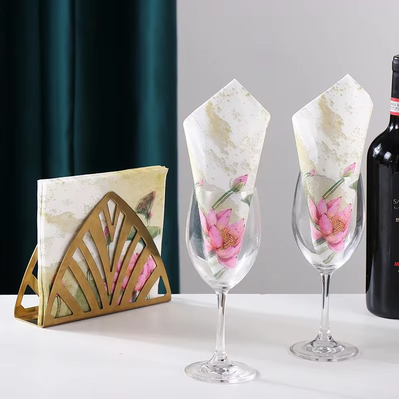 GUANYAO 20 Stück 2-lagige Papierservietten mit Lotus-Aufdruck in Mehrfarben, B/B: 33 x 33 cm - Bild 4