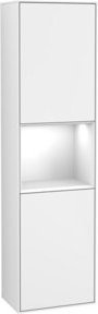 V&B Hochschrank Finion in Weiß lackiert mit LED-Beleuchtung und Glaselementen, Breite: 41,8 cm, Höhe: 151,6 cm - Bild 1