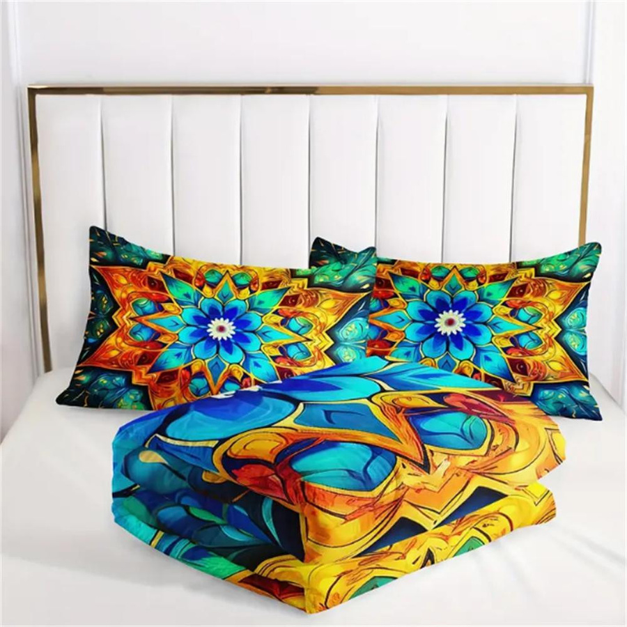 Bettwäsche Set JMG Household Supplies aus Mikrofaser mit buntem Blumenmuster, 1 Bettbezug und 2 Kissenbezüge, B/H: 135 x 200 cm, Multicolour - Bild 2