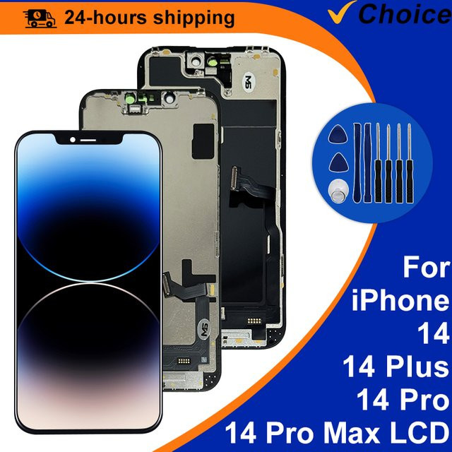 MSMADE OLED Display Ersatzteil für iPhone 14 Pro Max und iPhone 14 Plus in Schwarz mit 3D Touchscreen und True Tone Funktion - Bild 1
