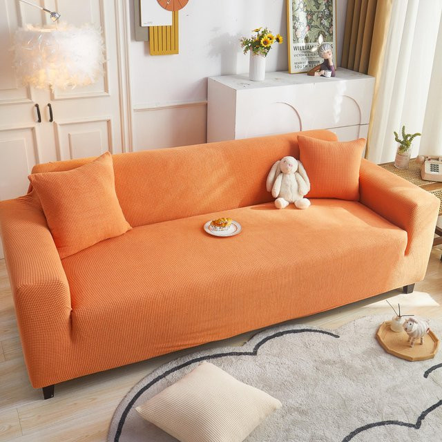 Universeller Sofabezug von Your Warm Home in Orange, verdickter und verschleißfester Anti-Katzenkratz-Bezug aus Polyester für Sessel und Sofas, Breite: 70-120 cm - Bild 1
