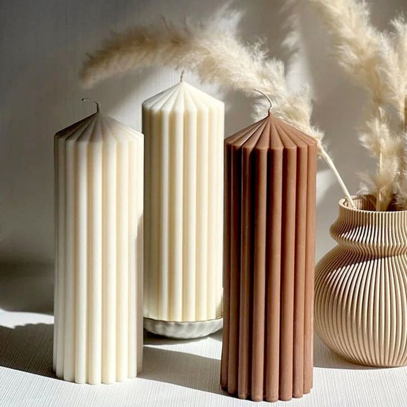 UDOCOOL Geometrische Kerzenform im Nordic Stil für DIY Aromatherapie-Kerzen, Weiß - Bild 1