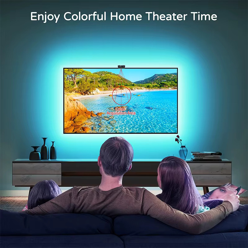 KcoiiFun RGBIC USB-LED-TV-Hintergrundbeleuchtung mit Kamera für 55–75 Zoll, Multicolour, App-Steuerung und Musik-Synchronisierung - Bild 4