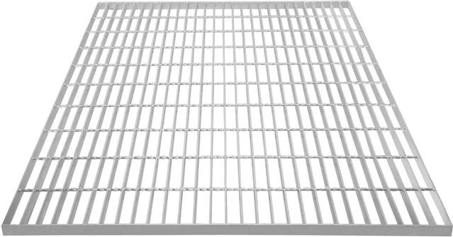Monstershop Verzinkter Gitterrost aus Stahl in Silber, B/T: 100 x 100 cm - Bild 1