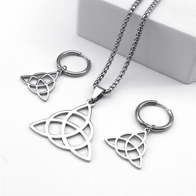 Lucky Star Jewelry Halskette Triquetra, Edelstahl, Zirkonia, Unisex - Bild 1