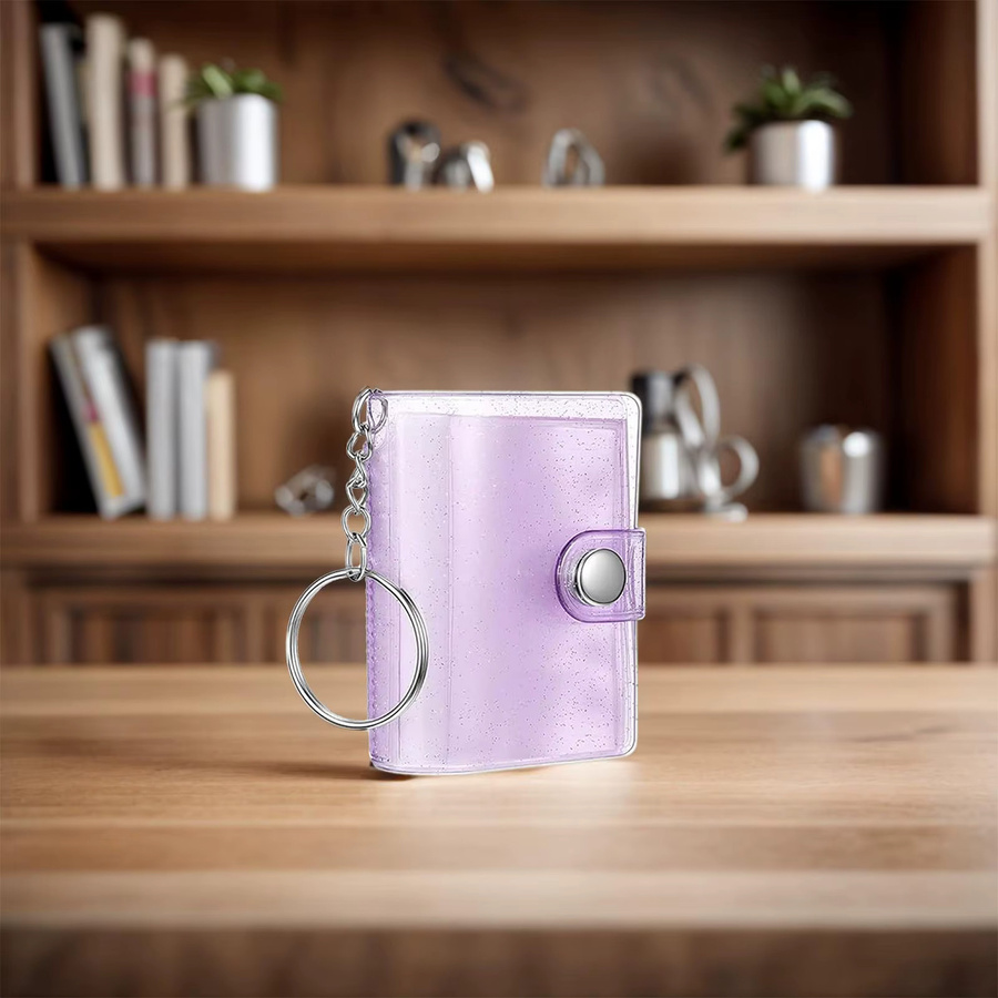Mini-Fotoalbum-Schlüsselanhänger mit 24 Taschen aus transparentem Kunststoff - Bild 2