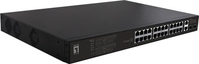 LevelOne FGP-2831 Unmanaged Fast Ethernet Switch mit Power over Ethernet (PoE) in Schwarz - Bild 1