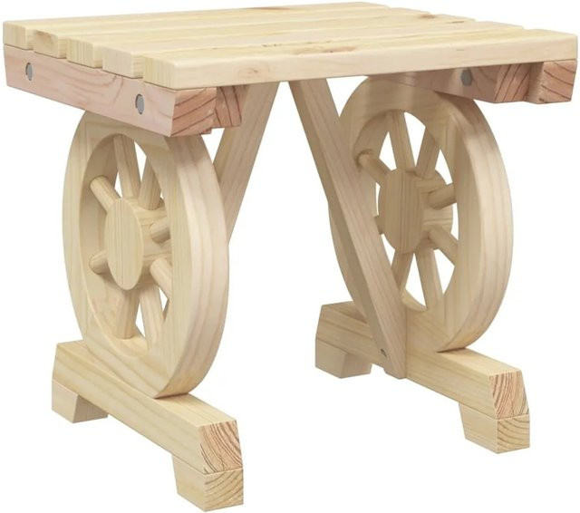 vidaXL Garten-Fußhocker aus Massivholz Tanne in Braun im Wagenrad-Look B/T/H: 40 x 36,5 x 38,5 cm - Bild 1