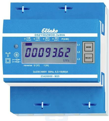 Eltako Drehstromzähler digital DSZ15DZMOD-3x80A MID in Blau - Bild 1