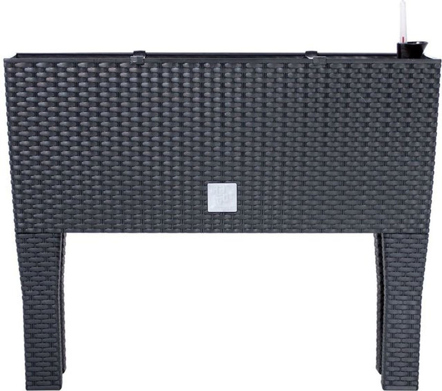PROSPERPLAST Pflanzkasten Rato in Rattan-Optik Anthrazit Grau, B/T/H: 33 x 80 x 62 cm - Bild 2