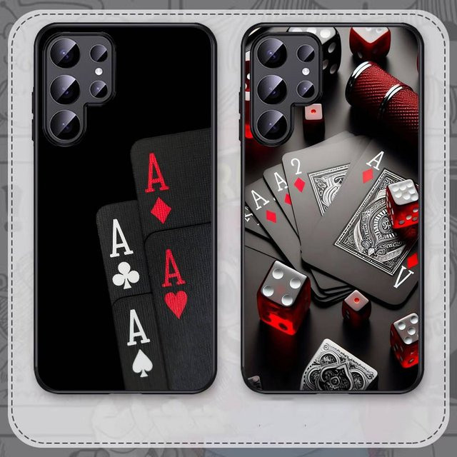Poker Handyhülle für Samsung Galaxy S25 S24 S23 S22 S21 S20 S10 S9 Plus Ultra FE Note 20 und weitere Modelle - Bild 1