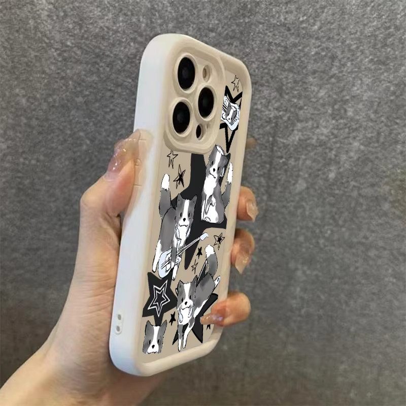 Handyhülle mit Musik-Katze und Gitarren-Motiv in Schwarz für Samsung Galaxy Modelle (A06, A26, A36, A33, A25, A16, A34, A56, S25 Ultra, S24 FE, S23, S22 Plus) Soft Cover - Bild 2