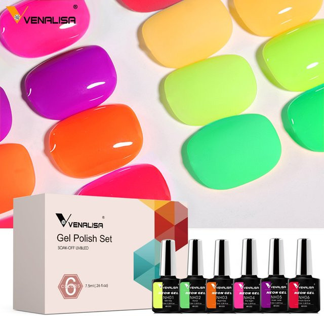 Ven alisa Nagelgel Set, rosa, glänzend, 6 Stück - Bild 1