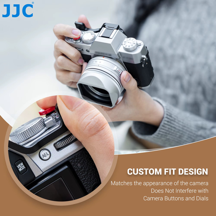 JJC Metall-Handgriff mit Auslöseknopf für Fujifilm Fuji X-T30 III, X-T30 II, X-T30, X-T20, X-T10 in Silber - Bild 4