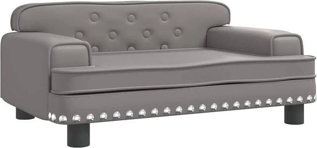 vidaXL Kindersofa Grau aus Kunstleder und Kiefernholz B/T/H: 70 x 45 x 30 cm - Bild 1