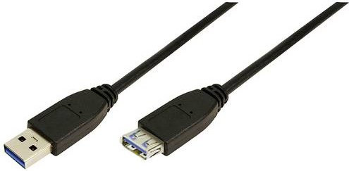 LogiLink USB 3.2 Gen1 Kabel mit USB-A Stecker und USB-A Buchse, Schwarz, 2,00 m - Bild 1