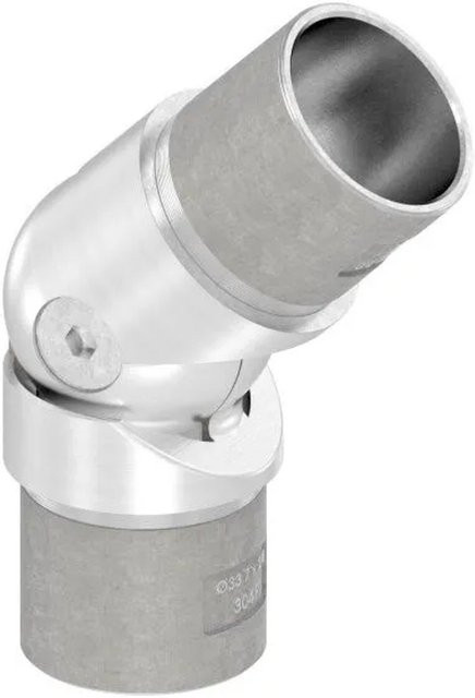 FeNau Gelenkstück aus V2A Edelstahl für Rohr Ø 33,7 x 2,0 mm zur Kabelverlegung, Farbe: Silber - Bild 1