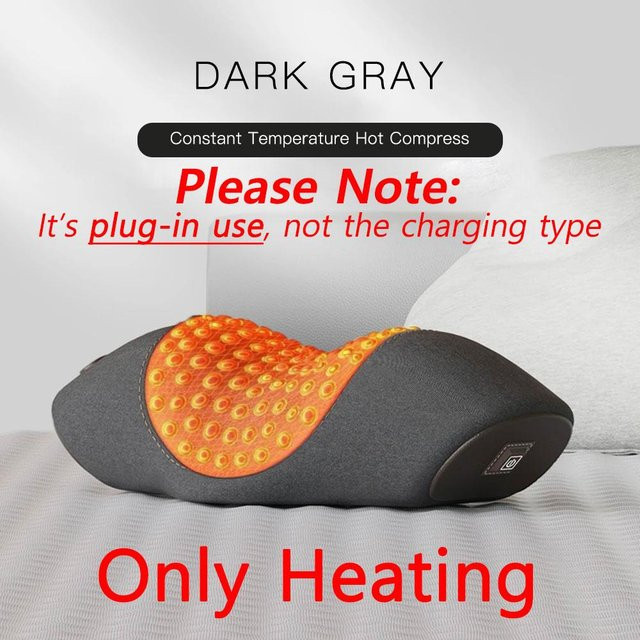 Elektrisches Nackenmassagekissen von Binchi Health Electronics mit Heizung und Vibrationsmassage in Schwarz und Grau zur orthopädischen Zervikaldehnung und Rückentracktion - Bild 1