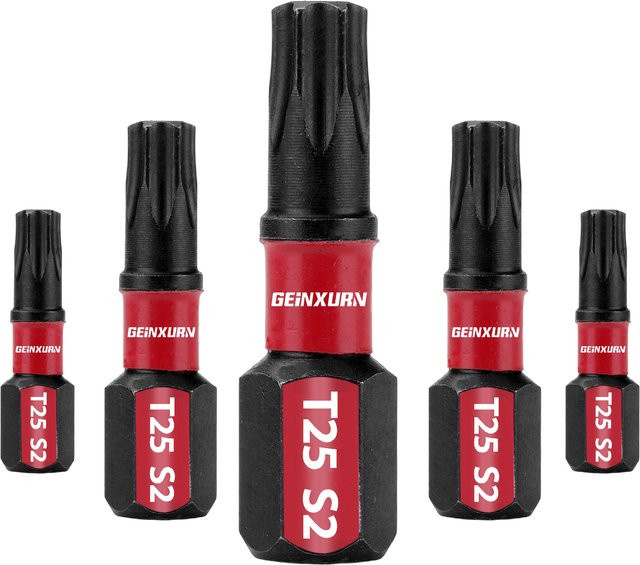 GEINXURN Torx T25 Bits Set aus S2-Stahl, magnetische Impact Tough Schraubendreher-Bits, 1 Zoll - Bild 1