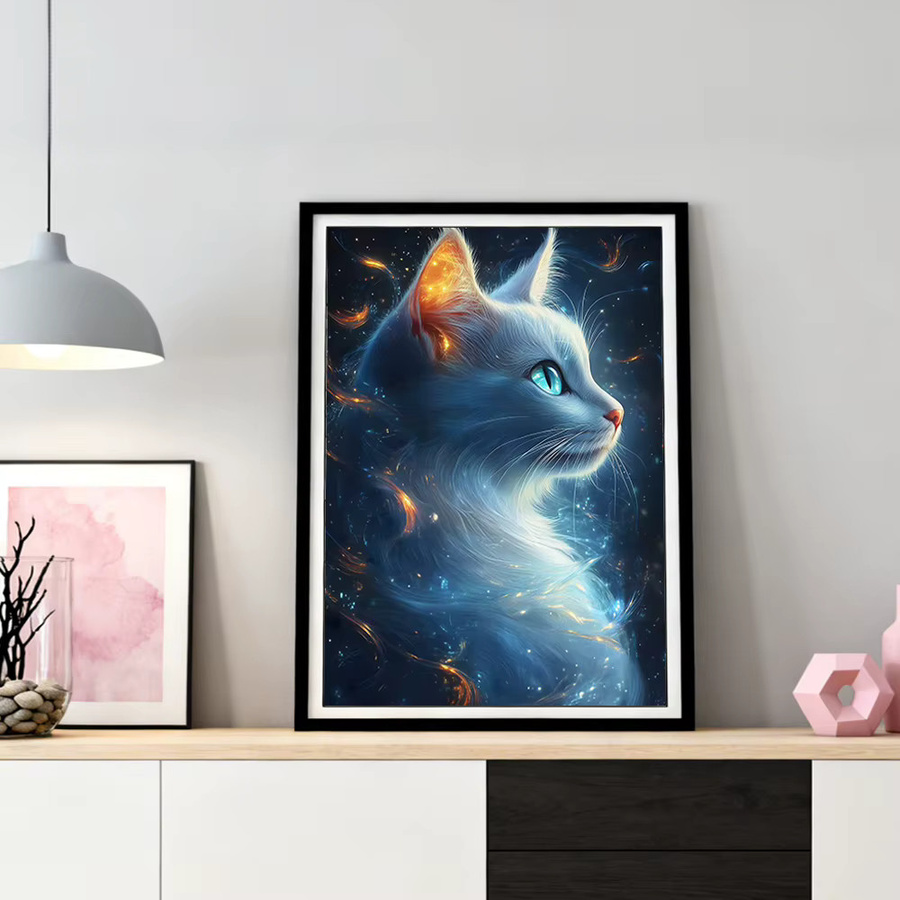HUACAN Diamantmalerei Katze 5D-Fantasiebild Kunstmosaik Set, Multicolor, B/H: 30 x 20 cm - Bild 3