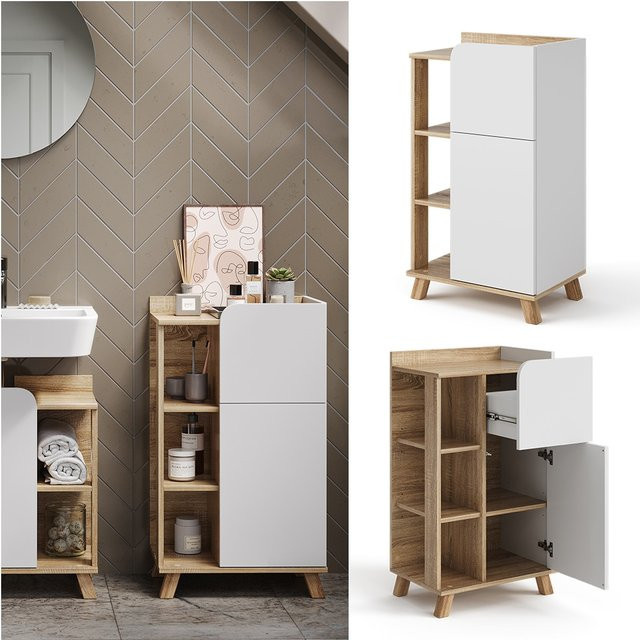 Vicco Unterschrank Karen Badschrank in Weiß, B/T/H: 50 x 19,67 x 90 cm - Bild 1