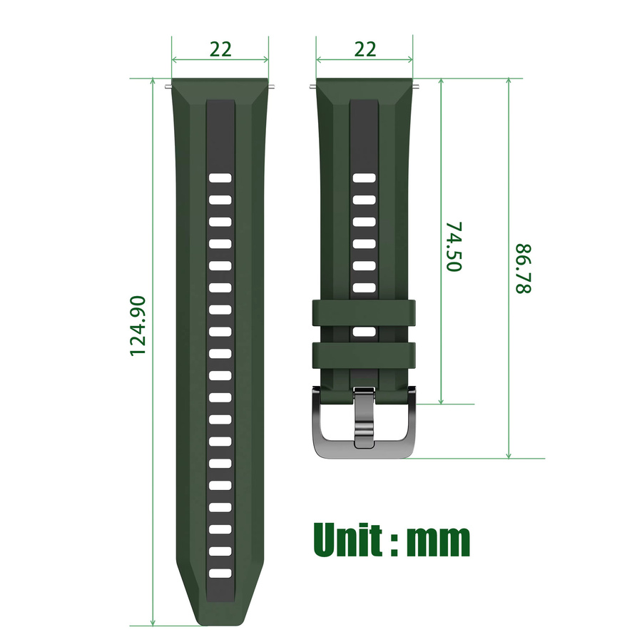 Uhrenarmband Silikon, 22 mm, Unisex - Bild 3