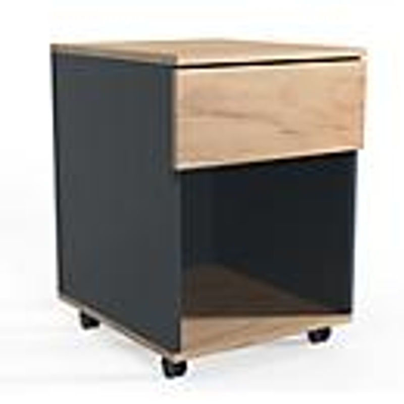 VCM Rollcontainer Dalosa in Anthrazit und Honig-Eiche mit Rollen, B/T/H: 39,0 x 45,0 x 55,0 cm - Bild 8