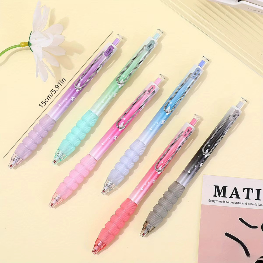 6 Stück Gel-Tintenstifte mit Schmetterlings-Design, 0,5 mm Spitze, schwarze Tinte, bunte Schreibstifte für Schule und Büro - Bild 3