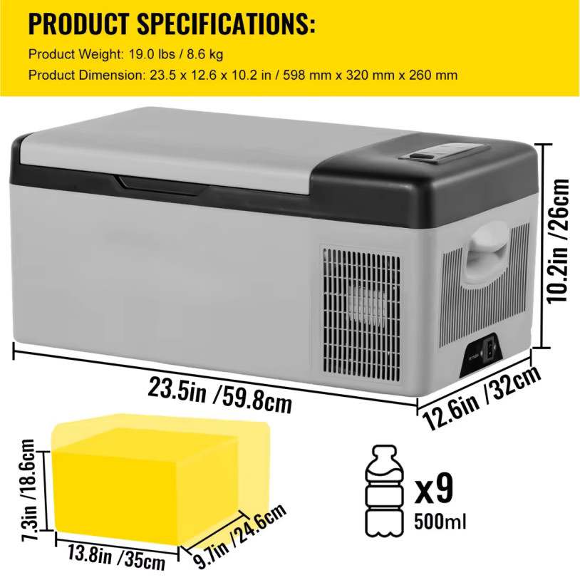 SIHAO Tragbarer Auto-Kühlschrank Elektrische Kühlbox für Camping und Roadtrips in Grau - Bild 4