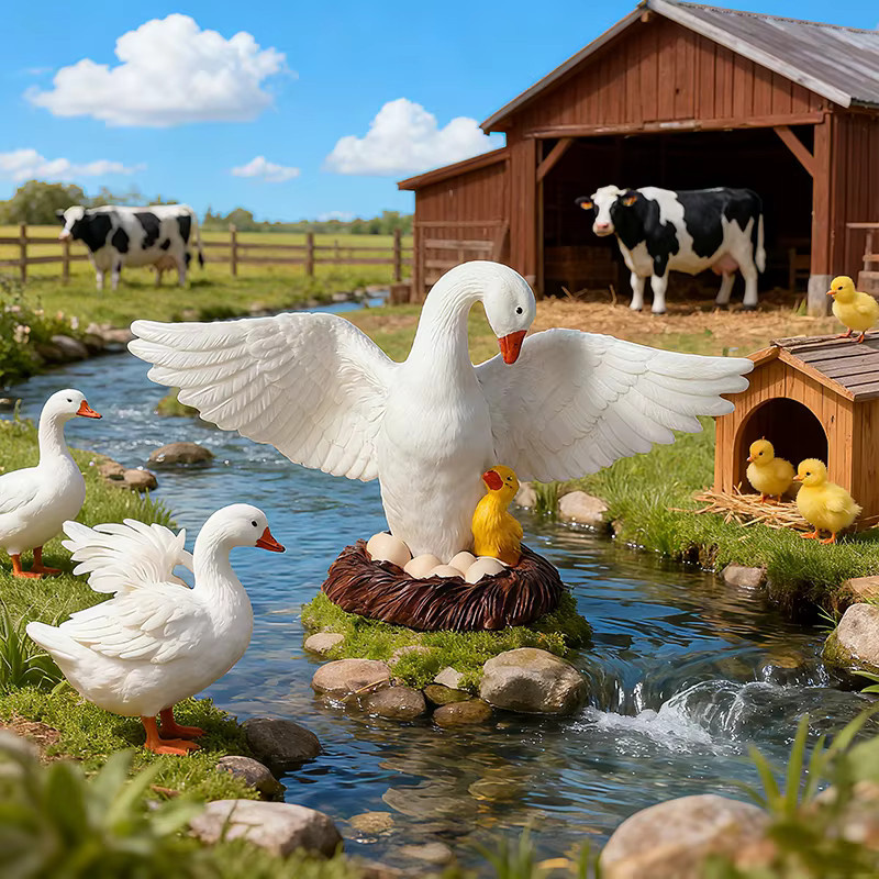 Oenux Geflügel Modell Gans Schwan Ente, Actionfiguren, Bauernhof Tiere Figur Miniatur - Bild 2