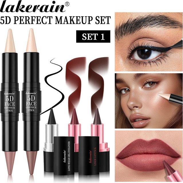 ibcccndc 5D Make-up-Set, Konturierungsstift, Eyeliner, Lippenstift, Matt, Damen - Bild 1