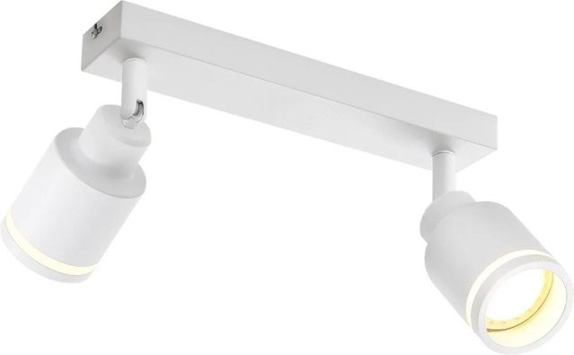 NETTLIFE Deckenstrahler aus Metall in Weiß mit 2x GU10 Fassungen, modern und verstellbar - Bild 1