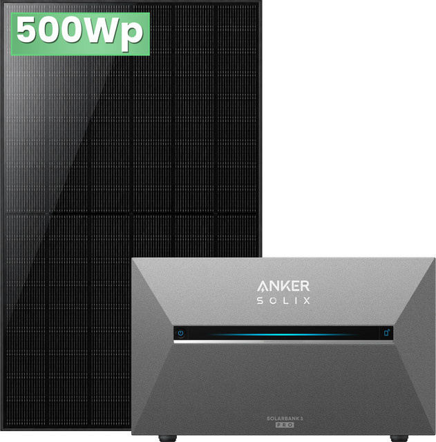 Anker SOLIX Solarbank 3E2700 PRO Balkonkraftwerk Set in Grau mit 1x 500W Solar Modul - Bild 1