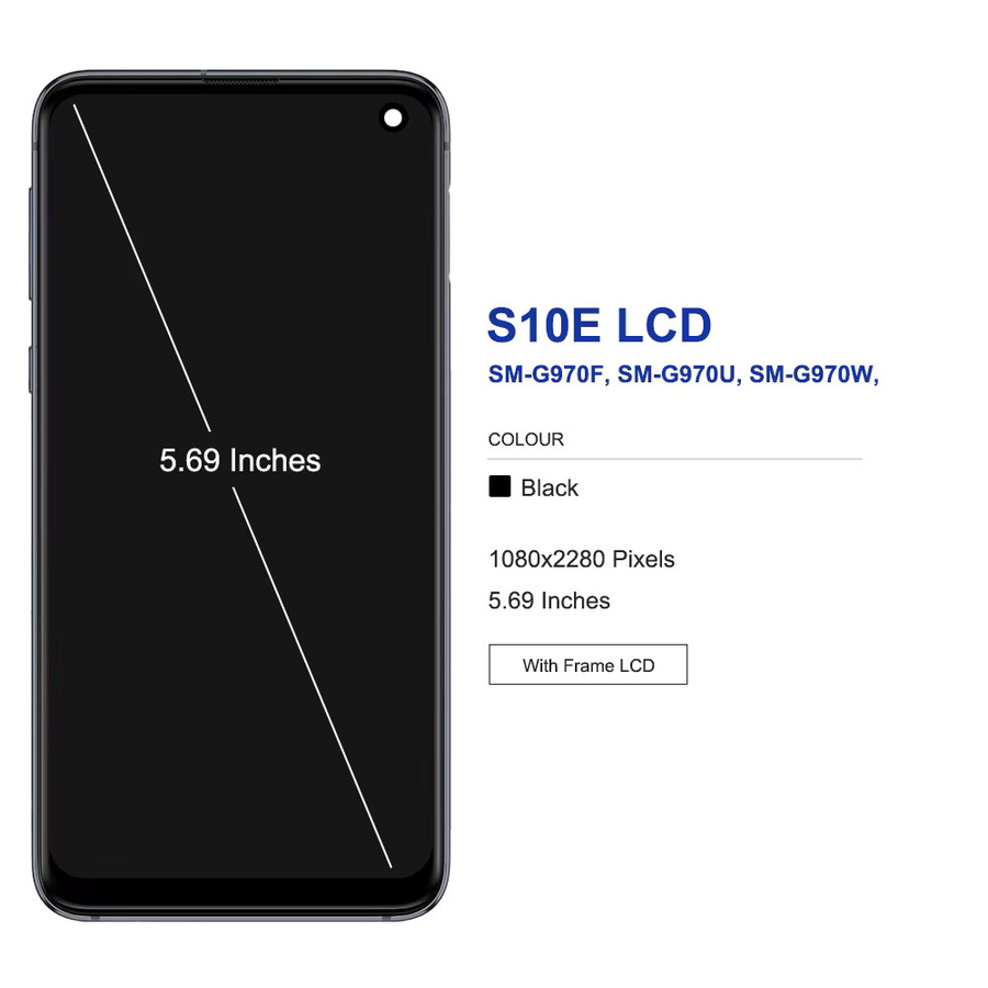 Samsung S10e G970 LCD Touch Screen Display Digitizer mit Rahmen InCell Reparatur-Set für SM-G9700 G970F/DS G970U in Schwarz oder Grau - Bild 2