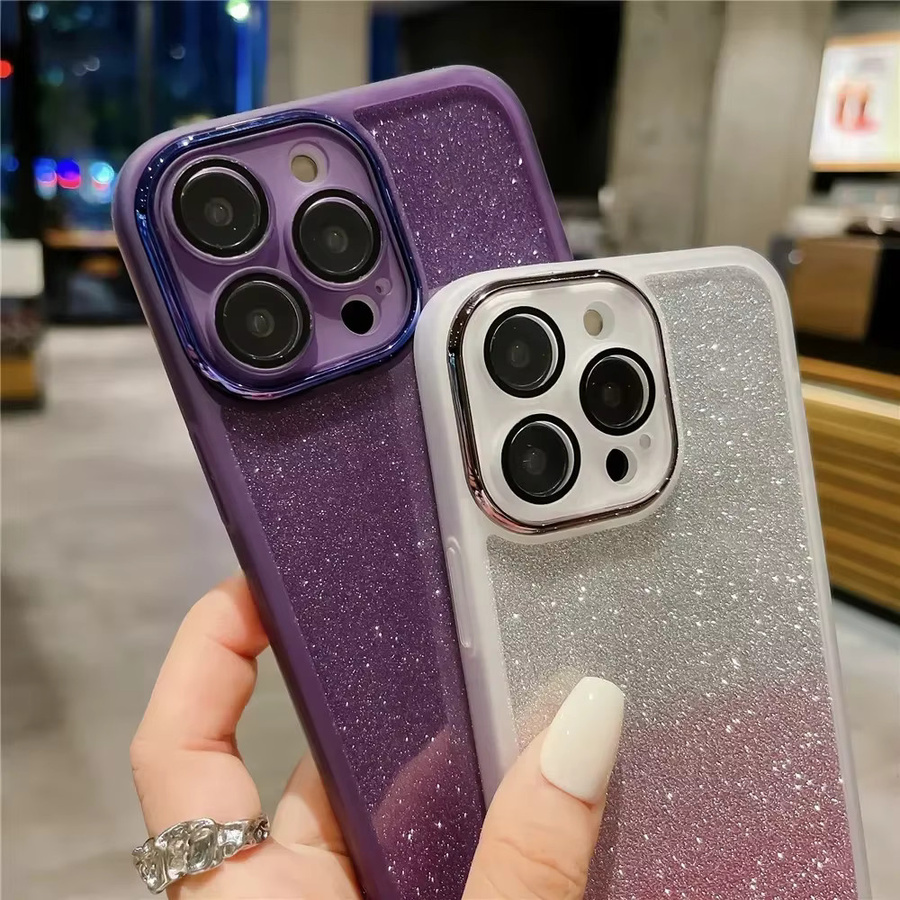 Glänzende Glitzer-Handyhülle für Samsung Galaxy S23 Ultra S24 S21 FE S22 Plus A55 A35 A25 A15 A05 A54 A53 M13 M33 M53 M14 M54 A31 in Purple - Bild 1
