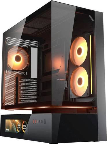 Cougar CFV235 Midi-Tower PC-Gehäuse in Schwarz mit 4 vorinstallierten Lüftern, integrierter Beleuchtung, Seitenfenster und Staubfiltern - Bild 1