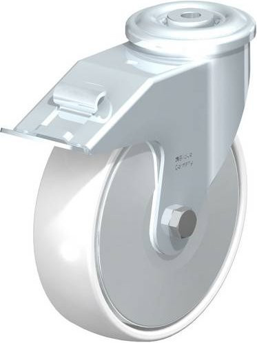 Blickle Lenkrolle LER-PO 175G-FI-FA mit Feststeller in Weiß und Stahl, Rad-Durchmesser: 175 mm, Tragfähigkeit: 300 kg - Bild 1