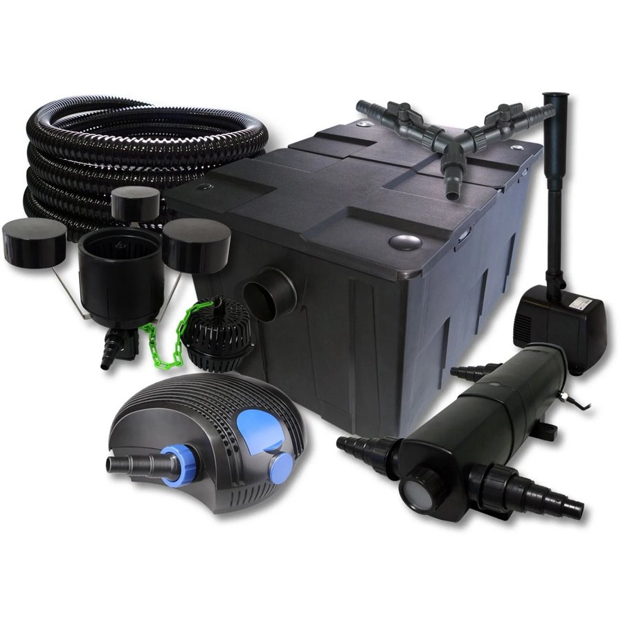 Sunsun Teichfilter Set mit 100W Pumpe, 18W UVC, Skimmer und Schlauch für bis zu 60000L, Schwarz - Bild 2
