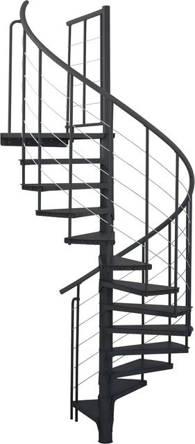Minka Spindeltreppe Spino Smart aus Stahl in Schwarz, Durchmesser: 120 cm, für eine Raumhöhe bis 305 cm - Bild 1