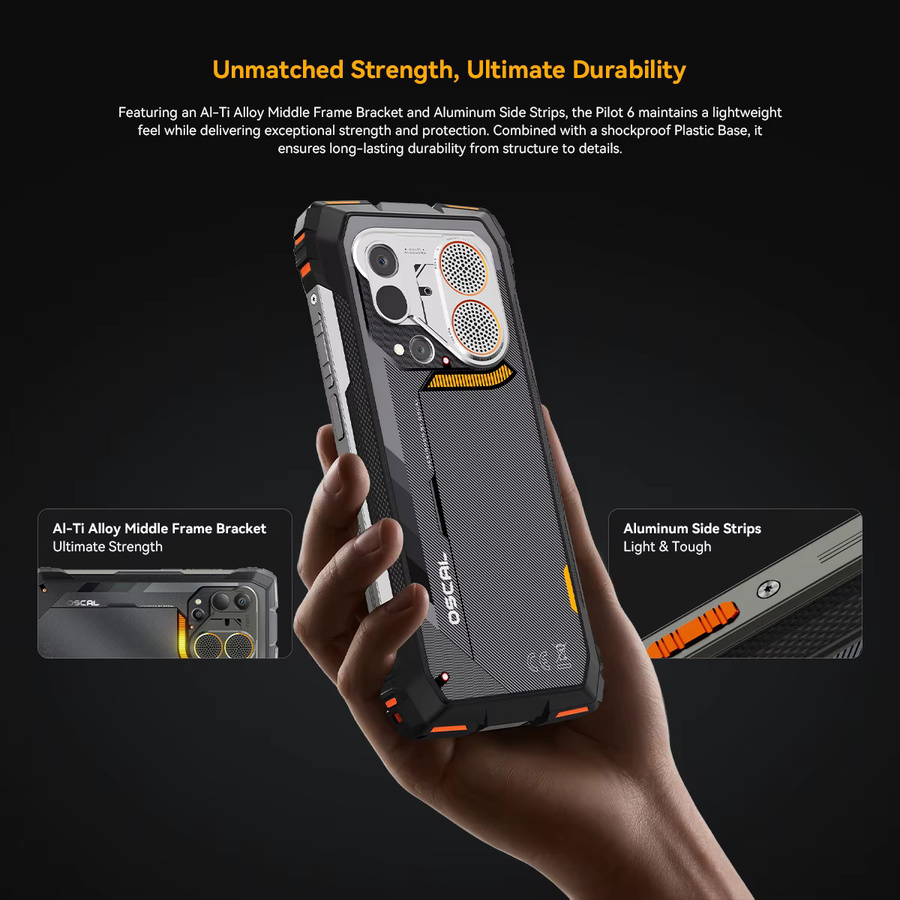 Blackview OSCAL PILOT 6 Robustes Wärmebild-Smartphone in Schwarz mit 256 GB Speicher, 12 GB RAM, 6,67 Zoll 2,4K-Display 120Hz und 10000mAh Akku, Dual-4G/LTE - Bild 3