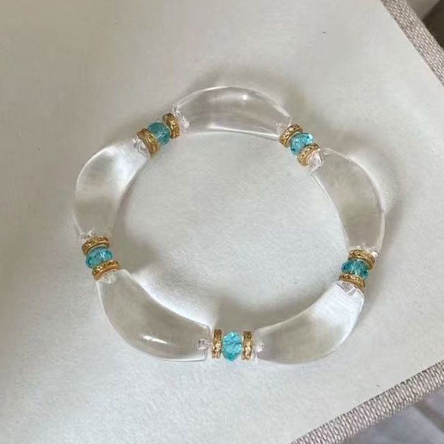 HuanZhi Armband, hellblaues Harzrohr, transparent, Damen - Bild 1