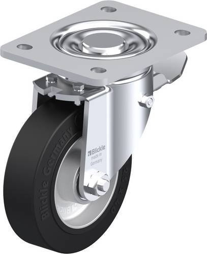 Blickle Lenkrolle LH-ALEV 125K-3-ST mit Feststeller in Schwarz und Silber, Rad-Durchmesser: 125 mm, Tragfähigkeit: 250 kg - Bild 1