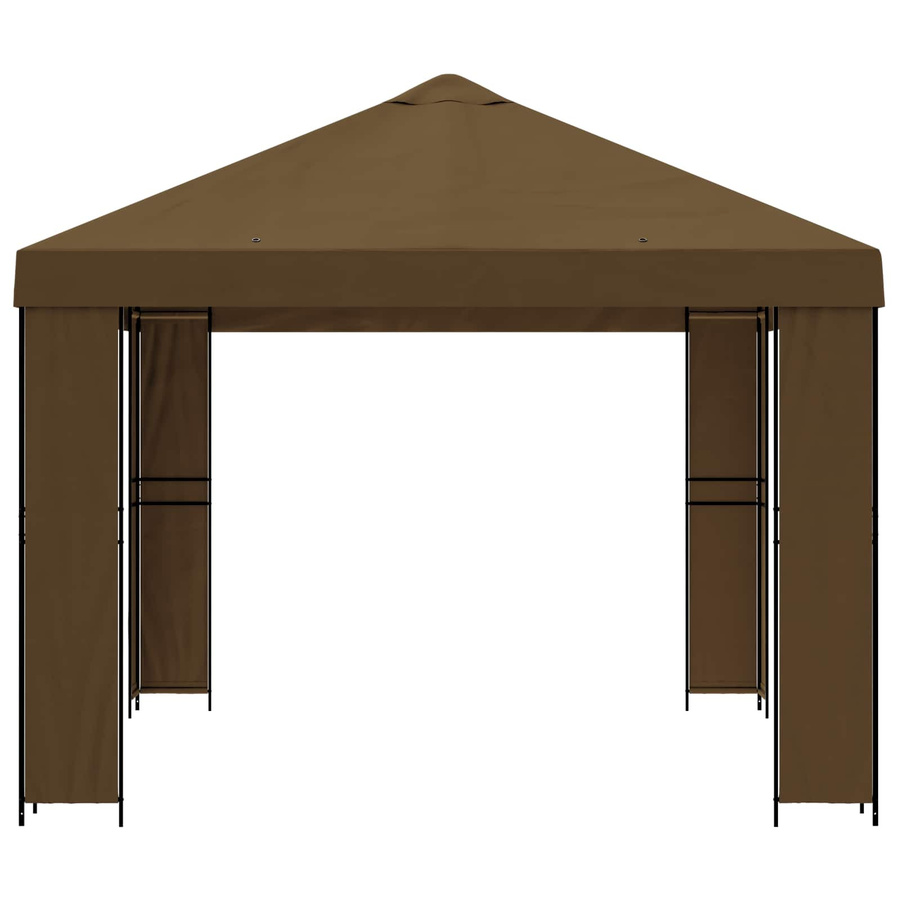 vidaXL Pavillon aus Stahl und Polyester in Taupe mit zweistufiger Belüftung, B: 400 cm, T: 300 cm, H: 276,5 cm - Bild 3