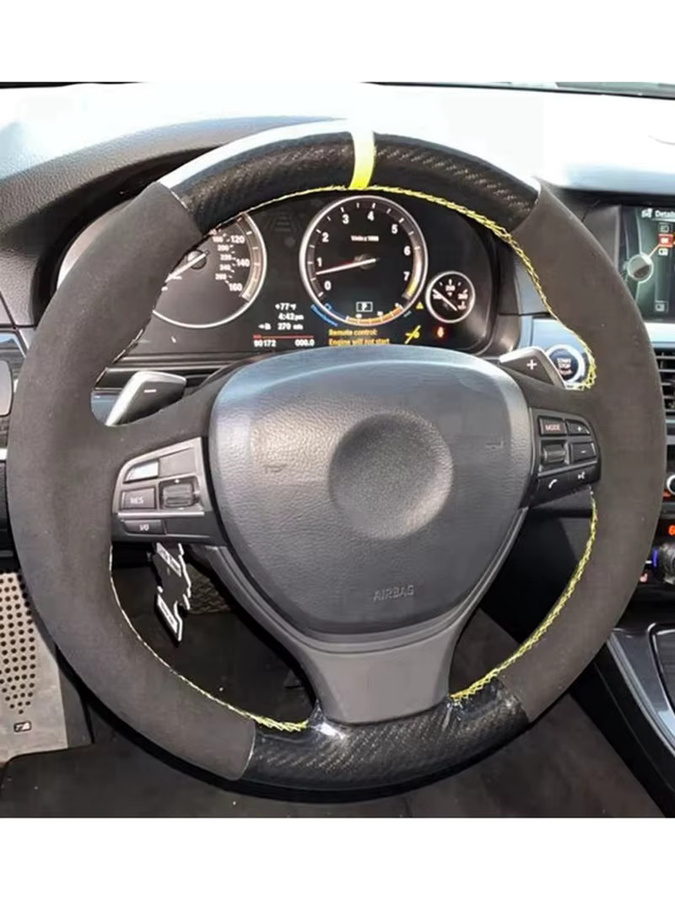GNUPME Lenkradbezug aus Wildleder Leder in Schwarz für BMW F10 520i 528i 730 Li 740 Li 750 Li Anti-Slip Auto Zubehör - Bild 5