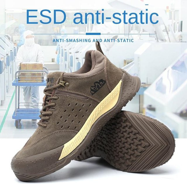 Shoekeeper Antistatische Sicherheitsschuhe aus Leder in Braun, Bruchsicher und Durchstichfest, Größe 45 - Bild 1