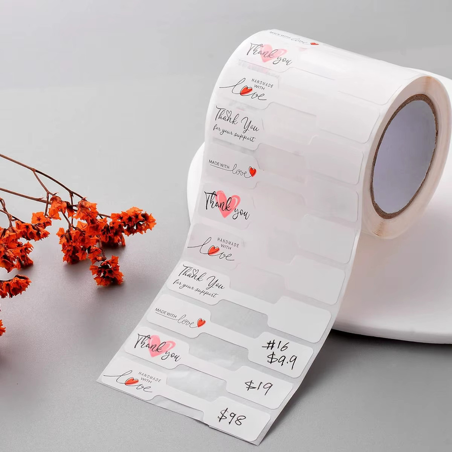 TYFYO Preisaufkleber für Schmuck, 500 Stück weiße selbstklebende Preisschilder aus Papier für Ringe, Halsketten und Ohrringe - Bild 2