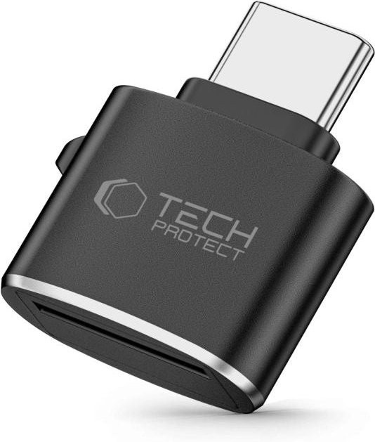 Tech-Protect Ultraboost USB-C Kartenleser für microSD, Schwarz - Bild 1