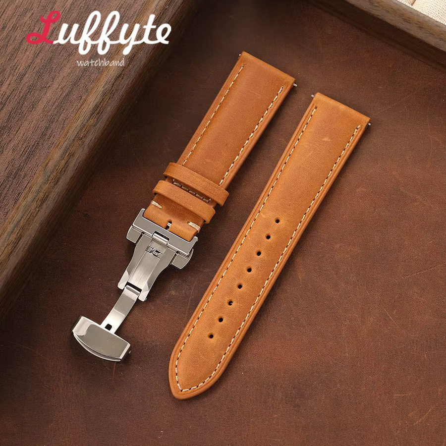 Luffyte Uhrenarmband Leder, Vintage, Herren - Bild 2