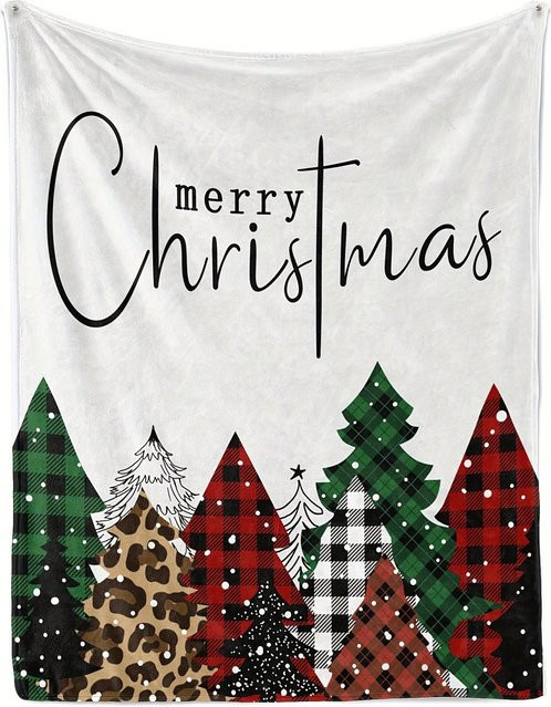 MINISO Weihnachtsbaum-Decke mit Karomuster aus Flanell in Mehrfarbig - Bild 1